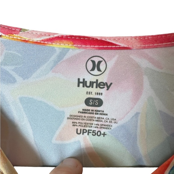 Hurley Size Small Women’s Long Sleeve Rash Guard Swim Shirt UPF 50 SM - Picture 7 of 7